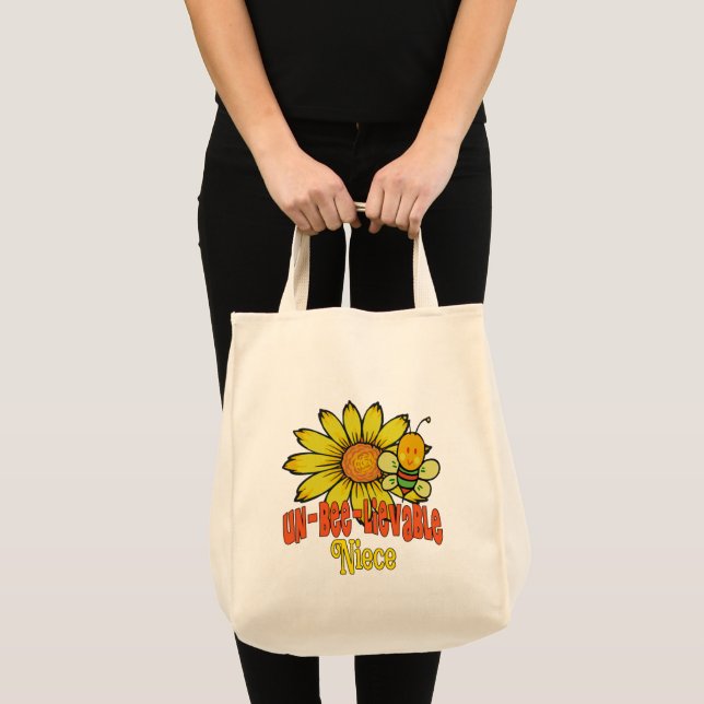 Bolso De Tela Increíble sobrina girasoles y abejas (Anverso (producto))