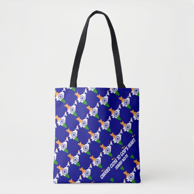 Bolso De Tela INDIA FLAG Christian Isaiah PERSONALIZADO (Anverso)