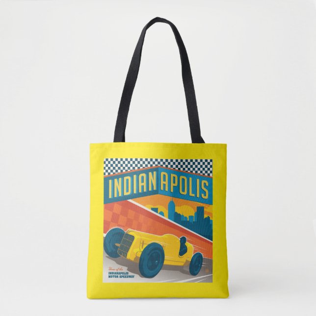 Bolso De Tela Indianápolis, Indiana | Racer de vintage (Anverso)