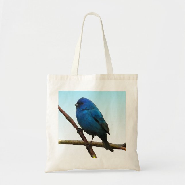 Bolso De Tela Indigo Bunting (Frente)