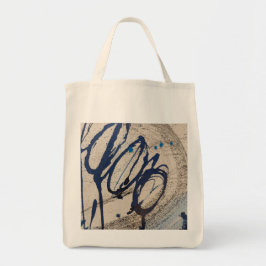 Bolso De Tela Índigo y beige abstractos