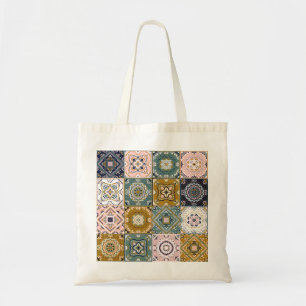 Bolso De Tela Indio de Talavera: Patchwork, mosaico étnico.