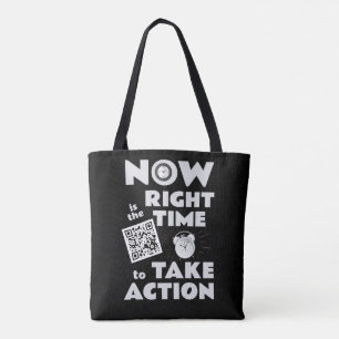 Bolso De Tela INdivisible GLOW Group BLACK & WHITE TOTE BAG