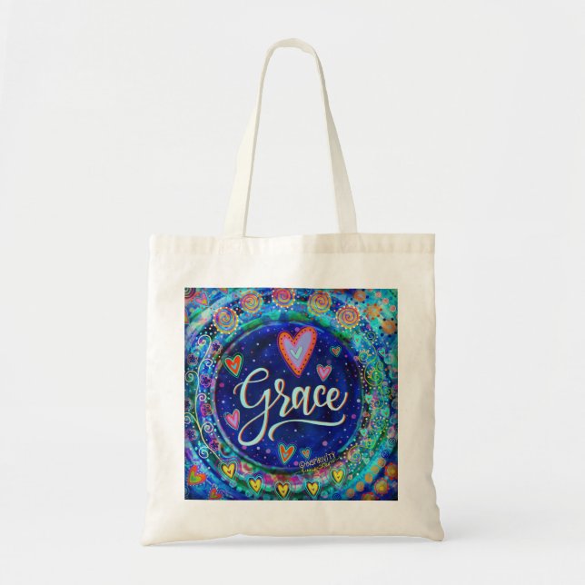 Bolso De Tela Inespiritualidad azul de Grace Whimsical (Frente)