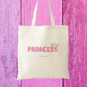 Bolso De Tela Infantes princesas rosadas