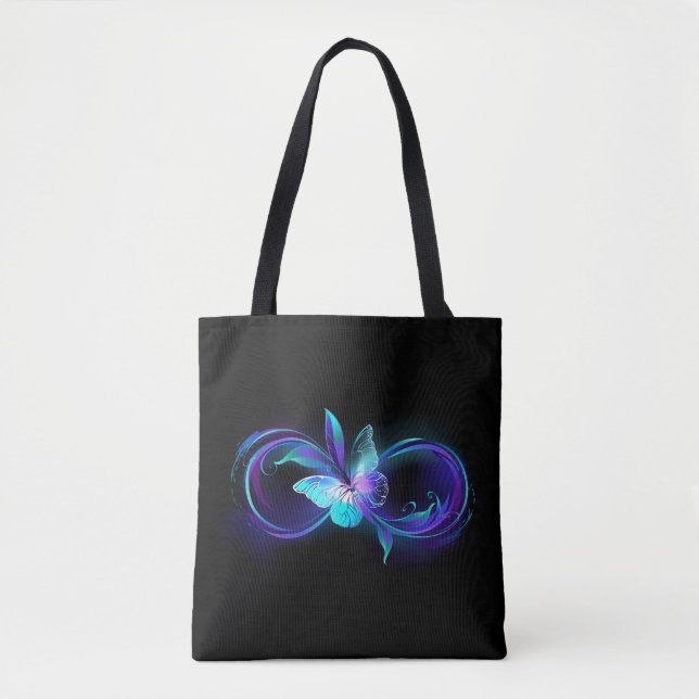 Bolso De Tela Infinito brillante con mariposa mágica (Anverso)