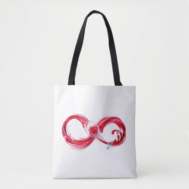 Bolso De Tela Infinito con vino Rojo (Anverso)