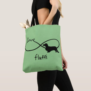 Bolso De Tela Infinity Love Lemniscate Pelo Largo Dachshund 1