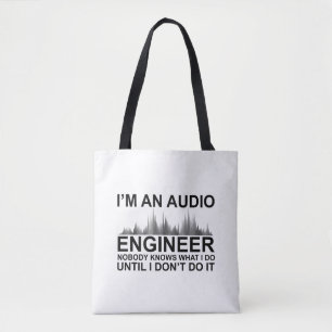Bolso De Tela Ingeniero de sonido divertido que dice Ingeniería