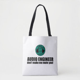 Bolso De Tela Ingeniero de sonido divertido que dice Ingeniería