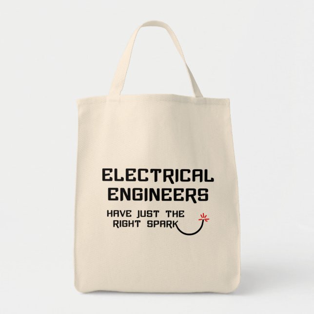 Bolso De Tela Ingeniero Eléctrico Chispa Adecuada (Frente)