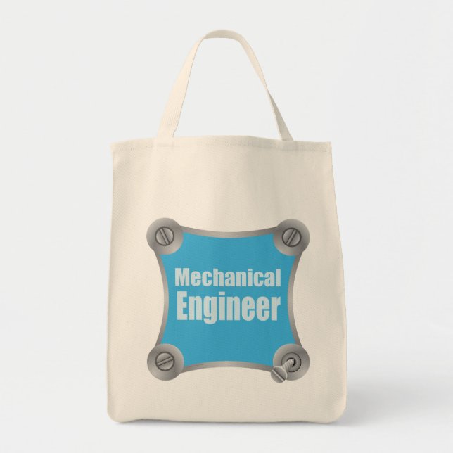Bolso De Tela Ingeniero mecánico azul (Frente)