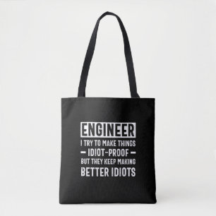 Bolso De Tela Ingeniero Que Trato De Hacer Las Cosas Una Prueba 
