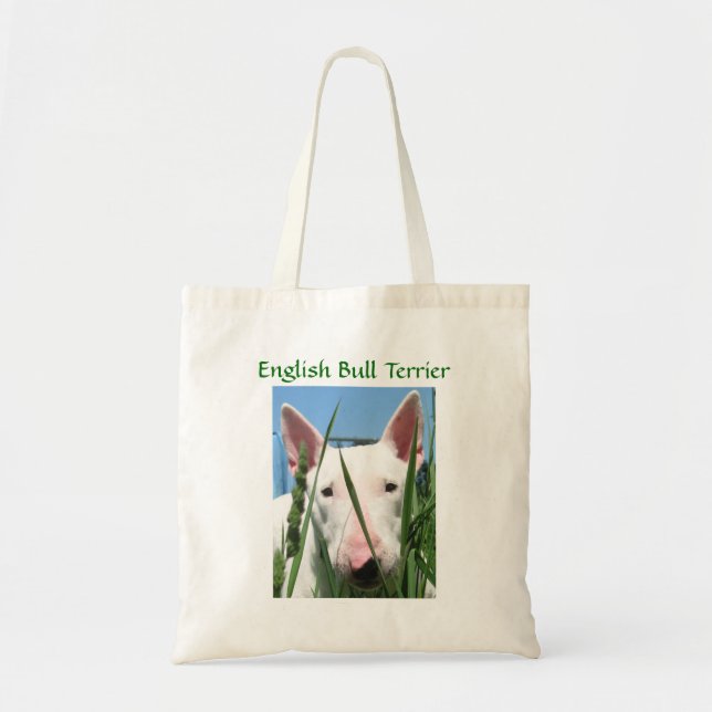 Bolso De Tela Inglés lindo bull terrier (Frente)