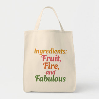 Bolso De Tela Ingredientes: Fruta, Fuego y Fabuloso – Tot de Mer