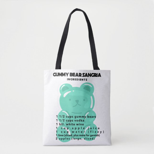 Bolso De Tela Ingredientes Sangria del oso Gummy (Anverso)