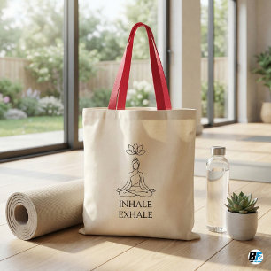 Bolso De Tela Inhala Exhala Yoga Meditación Postura del Loto Min