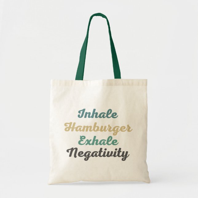 Bolso De Tela Inhale Hamburger Exhale Negatividad Tote Bag (Frente)