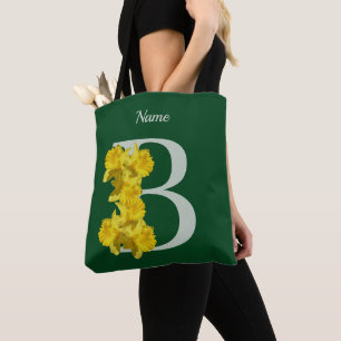 Bolso De Tela Inicial B de Monograma de Narciso Personalizado