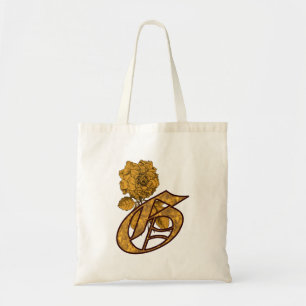 Bolso De Tela Inicial de monograma G Flor de peonía elegante en 