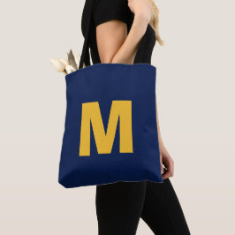 Bolso De Tela Inicial de monograma moderno y elegante amarillo y