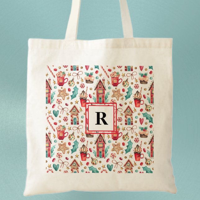 Bolso De Tela Inicial, Navidades Dulces Casas Mágicas Tote Bag (Subido por el creador)