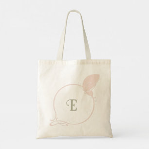 Bolso De Tela Iniciales de mariposa rosa Art Nouveau del Partido