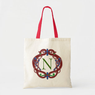 Bolso De Tela Iniciales de monograma con diseño celta personaliz