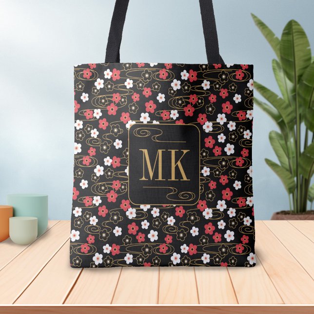 Bolso De Tela Iniciales monográficas japonesas de floración de s (Subido por el creador)