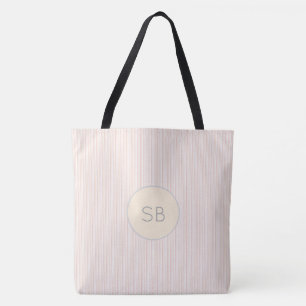 Bolso De Tela Iniciales monográficas rosas y grises nombran a l