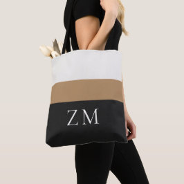 Bolso De Tela Iniciales Personalizadas | Diseño de Rayas Premium