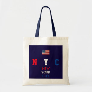 Bolso De Tela Iniciales personalizadas Nueva York/nombre de la