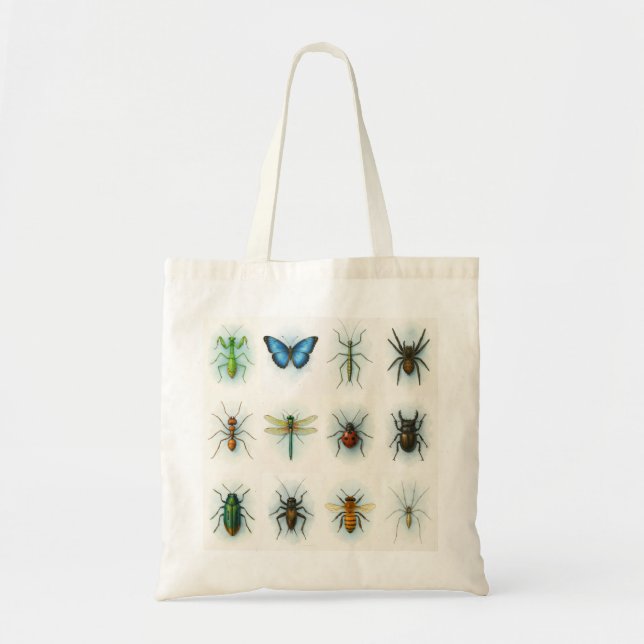 Bolso De Tela Insect collection watercolor paintings bug art  (Frente)