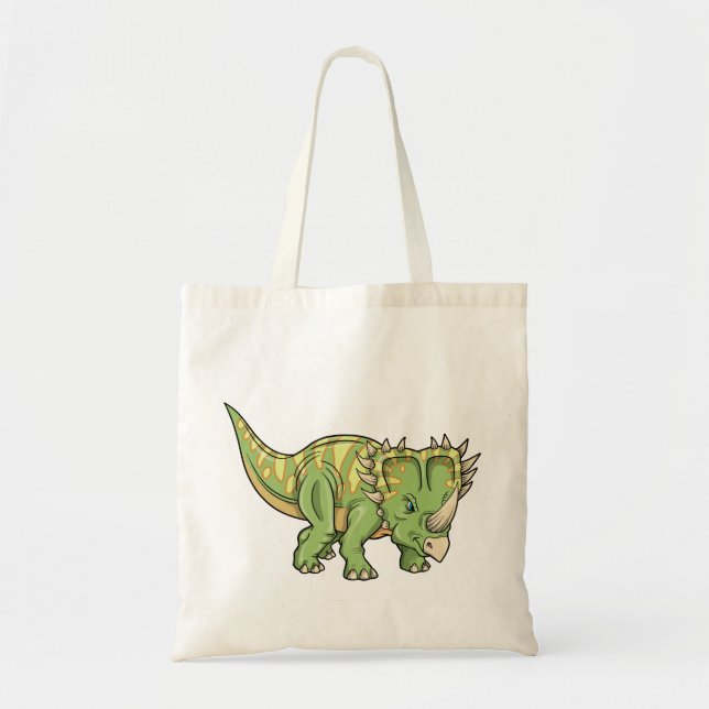 Bolso De Tela Insecto del dinosaurio del Triceratops (Frente)
