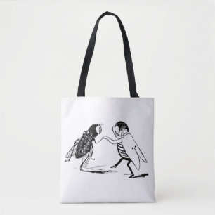 Bolso De Tela Insectos antiguos bailando; Mosca azul
