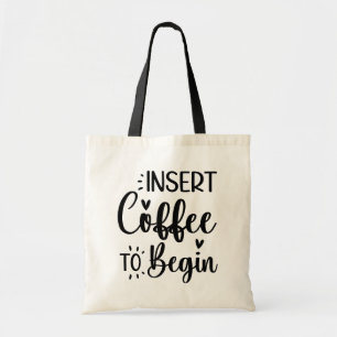 Bolso De Tela Insertar Café Para Comenzar Una Típografía Sencill