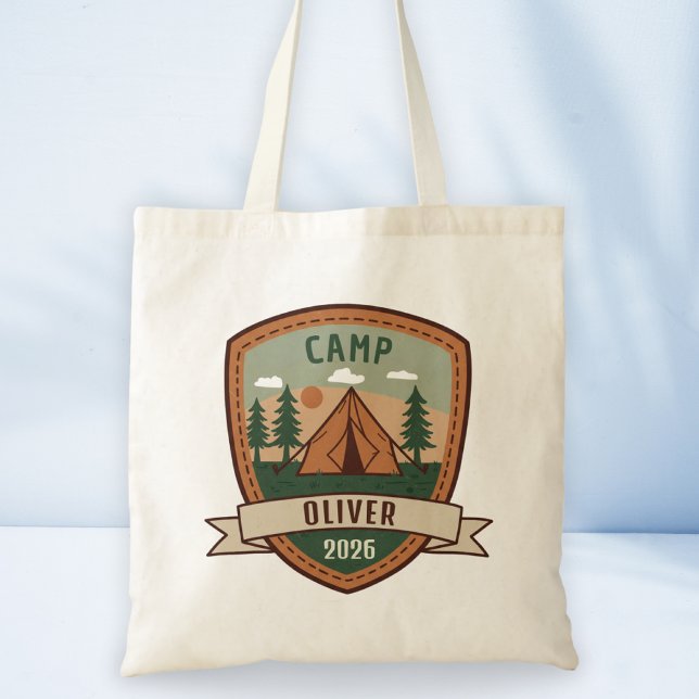 Bolso De Tela Insígnia de Camping Vintage Personalizada (Subido por el creador)