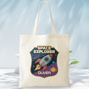 Bolso De Tela Insígnia de Explorador Espacial Adorable
