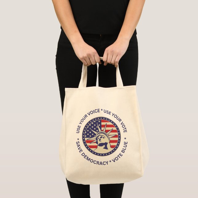 Bolso De Tela Insignia de la Libertad Usa tu Voto (Anverso (producto))