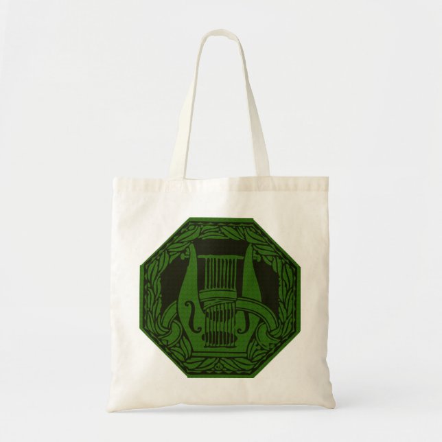 Bolso De Tela Insignia de la lira verde (Frente)