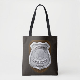 Bolso De Tela Insignia de NOMBRE de policía de sheriff
