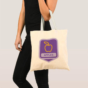 Bolso De Tela Insignia Purple Apple Design Fruit Lover