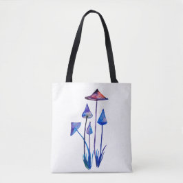 Bolso De Tela Insignia redonda de arte acuarela para hongos