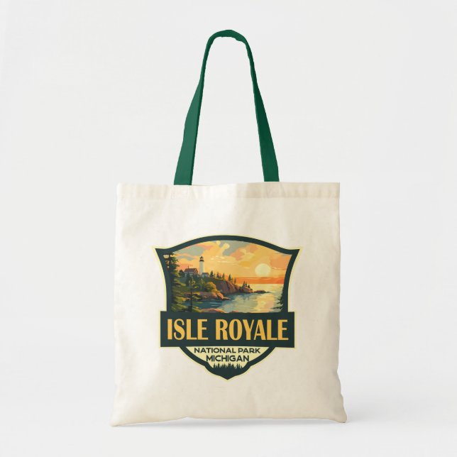 Bolso De Tela Insignia Retro del Ilustracion del Parque Nacional (Frente)