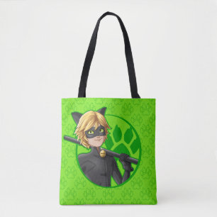 Bolso De Tela Insignia verde Cat Noir