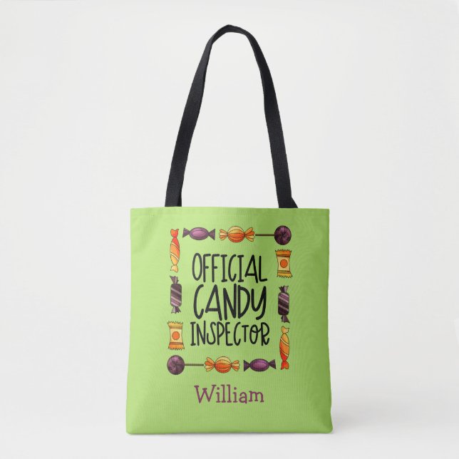 Bolso De Tela Inspector oficial de golosinas Halloween (Anverso)