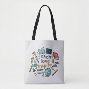 Bolso De Tela Inspira amor de enseñanza