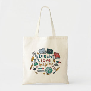 Bolso De Tela Inspira amor de enseñanza