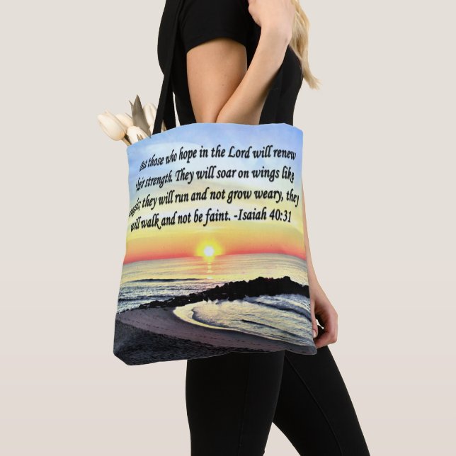 BOLSO DE TELA INSPIRACIÓN DE ISAIAH 40:31 (Detalle)