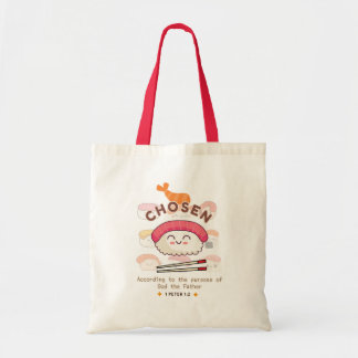Bolso De Tela Inspiración de la escritura sushi cristiana "elegi